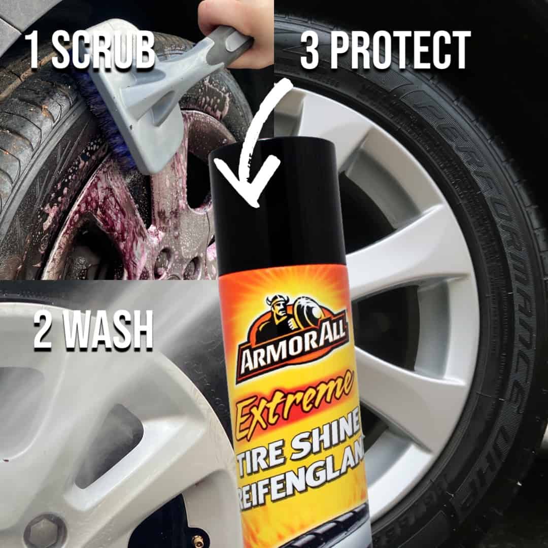 REV Auto Tire Shine Kit - Includes Tire Dressing and Tire Shine Applicator  | Easy to Use | No-Sling Formulation | Water Based Tire Shine Spray | Works